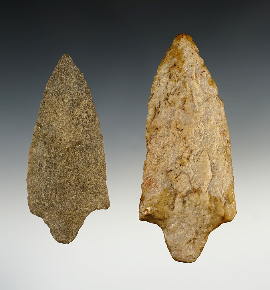 Pair of large Adena Knives found in Maryland. Largest is 4 7/8".