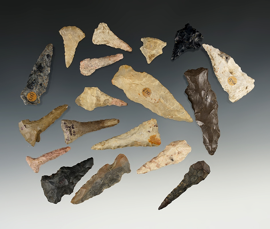 Group of 18 Assorted Drills found in Ohio. Largest is 2 1/2".