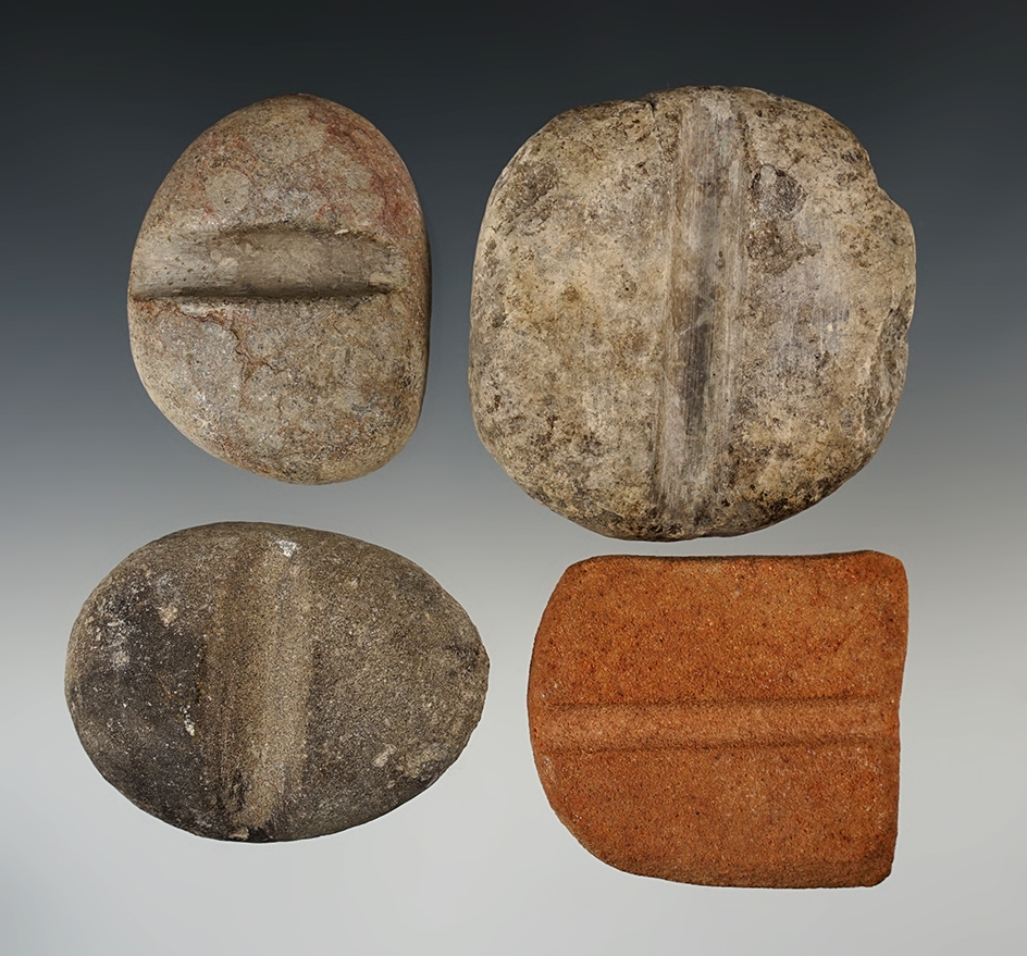 Set of 4 arrow shaft smoothers found in New Mexico. Largest is 2 3/4".