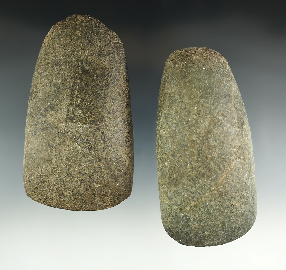 Nice pair of Adzes, largest is 4 3/8", found in Lenawee Co., Michigan.