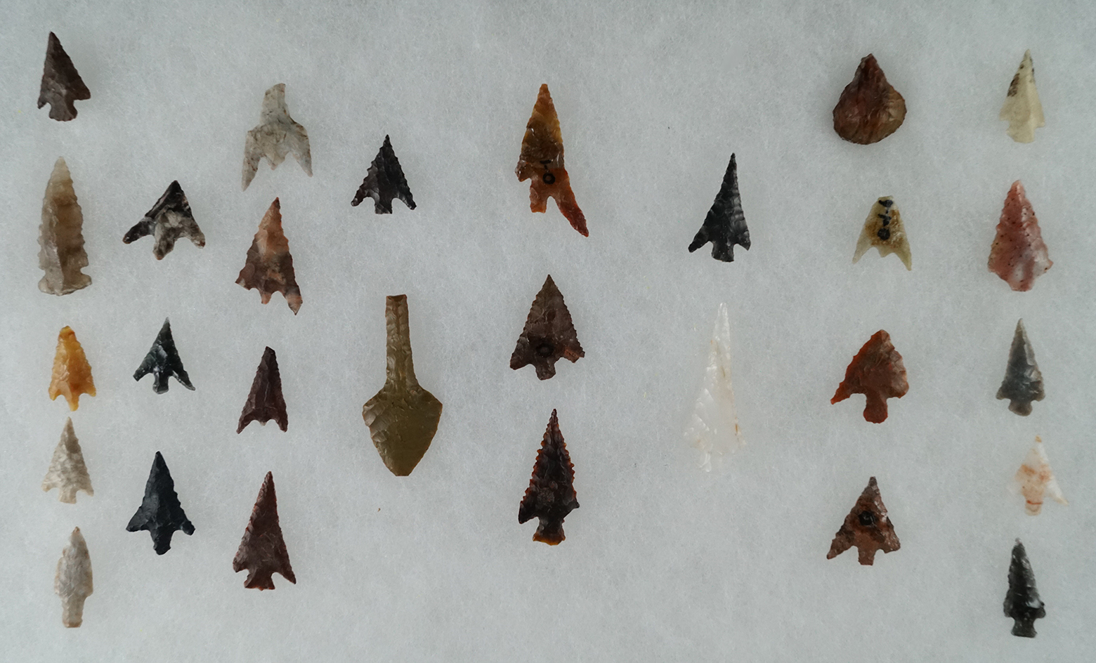 Group of 28 assorted points and Drills found in Jackson Co., Oregon. Ex. John Cernick.