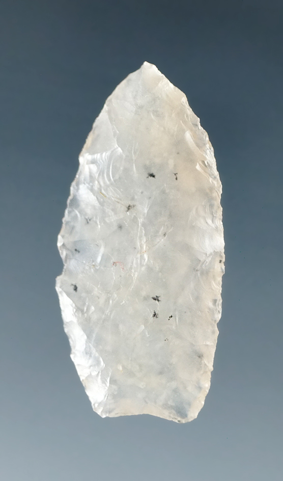 1" McKean point made from highly translucent dendritic agate found in Colorado.