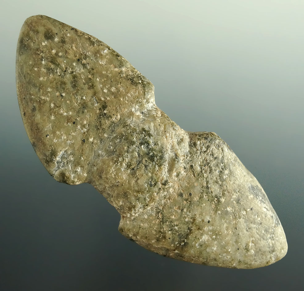 Rare! 4 3/4" long wing Bannerstone made from beautiful chlorite found in Pennsylvania.