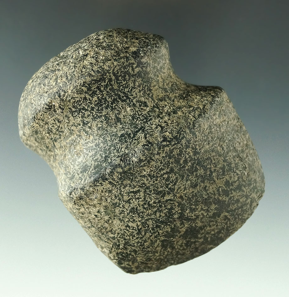 Excellent polish on this 3" long miniature Full Grooved Axe found in Richland Co., Ohio. Ex. Ron Sau