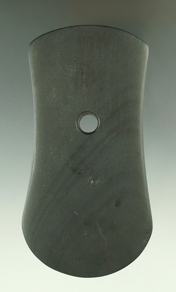 4 1/2" Keyhole Pendant found in Perry Co., Ohio which has been cleaned made from black slate.