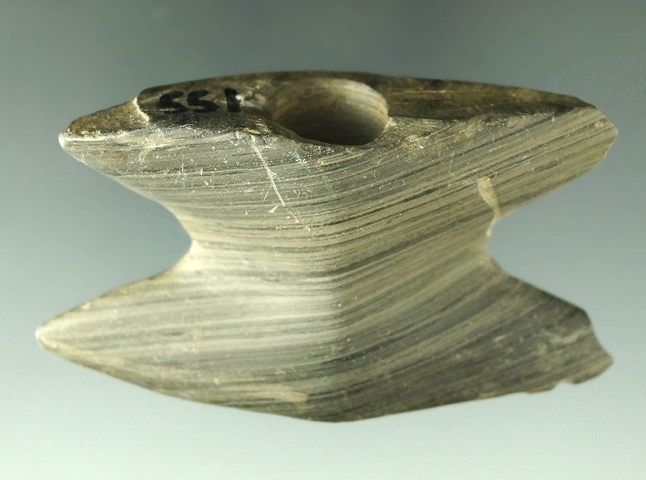 2 3/4" rare miniature Reel Bannerstone found in Stark Co., Ohio that is highly banded.