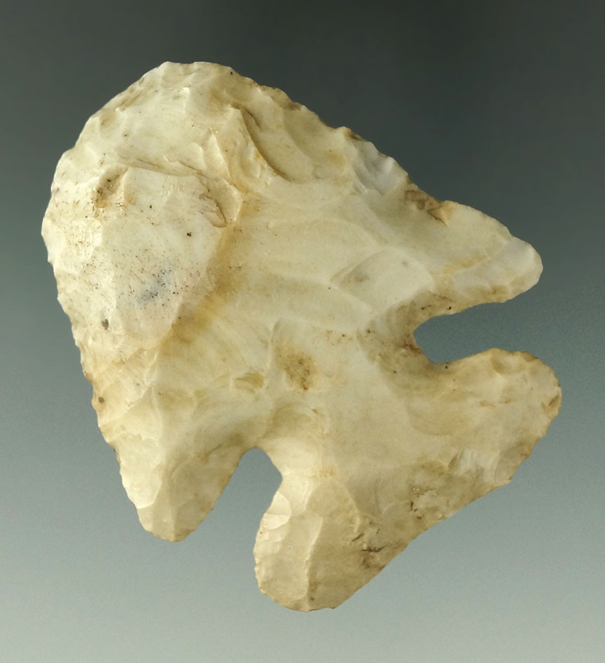 Very large for type! 2 9/16" Thebes Hafted Scraper  is well patinated with nice mineral deposits. Fo