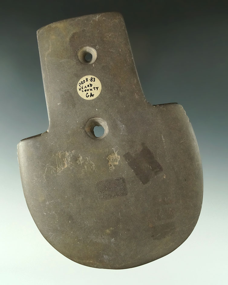 Exceptionally rare! 6 3/4" long by 4 13/16 wide two hole Spatulate found in Heard Co., Georgia.