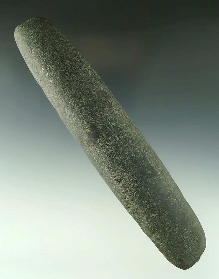 7 3/4" Stone Chisel found by W. J. Neil in 1936 miles south of Bellepoint, Delaware Co., Ohio.