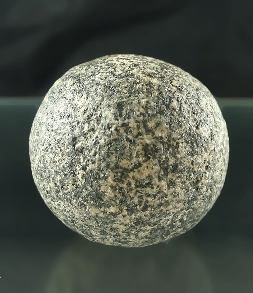 2 5/8" diameter Hardstone game ball found in Ohio.