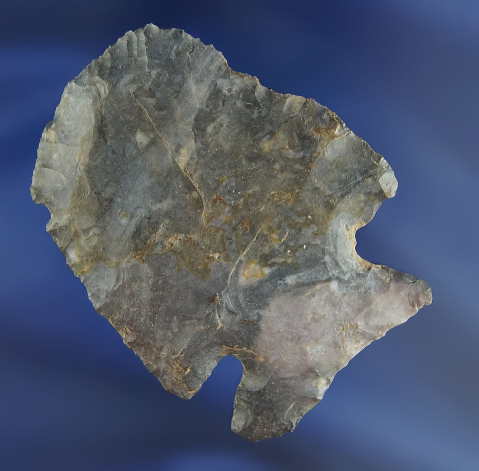 2 1/4" large Hafted Scraper made from Coshocton Flint found in Knox Co.,  Ohio.