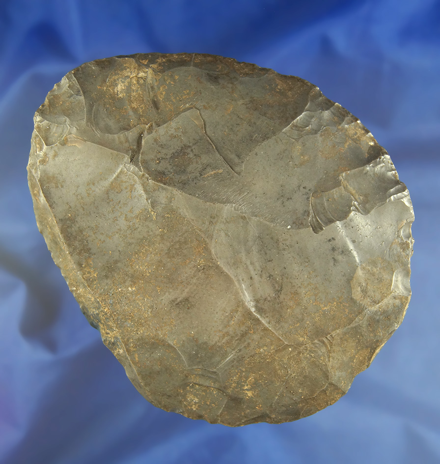 Large and heavily patinated 5" Hornstone Cache Blade found in Illinois. Ex. Taylor family collection