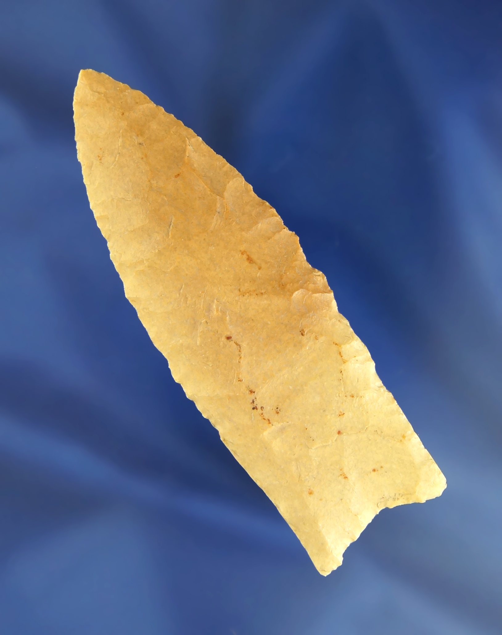 3 1/2" Paleo  Clovis made from Burlington chert . Alexander Co.,  Illinois. Perino and Davis G-8 COA