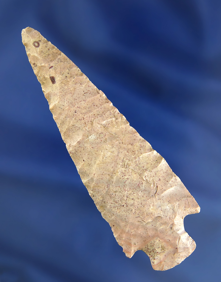 3 3/4" Stemmed Knife made from attractive pink material found in Missouri.