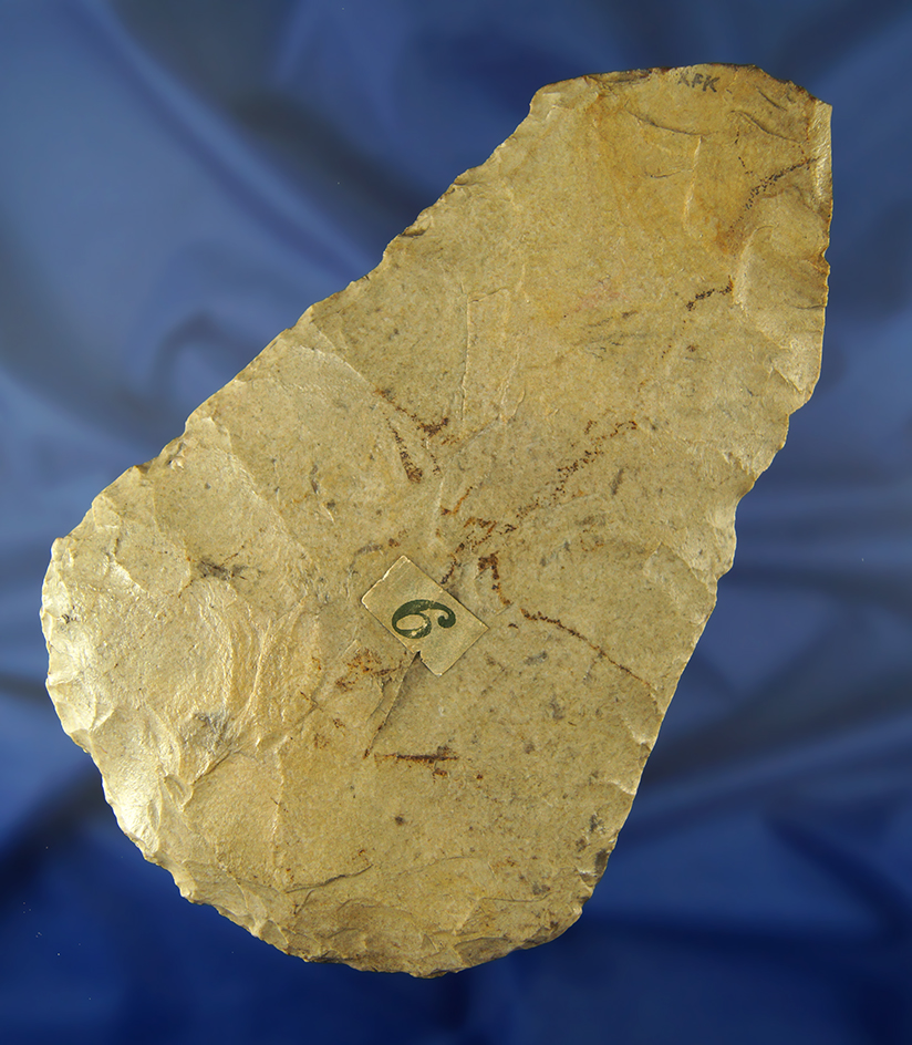 Large 7 7/16" heavily patinated Mill Creek chert Hoe- nice use polished to bit - Madison Co.,  Illin