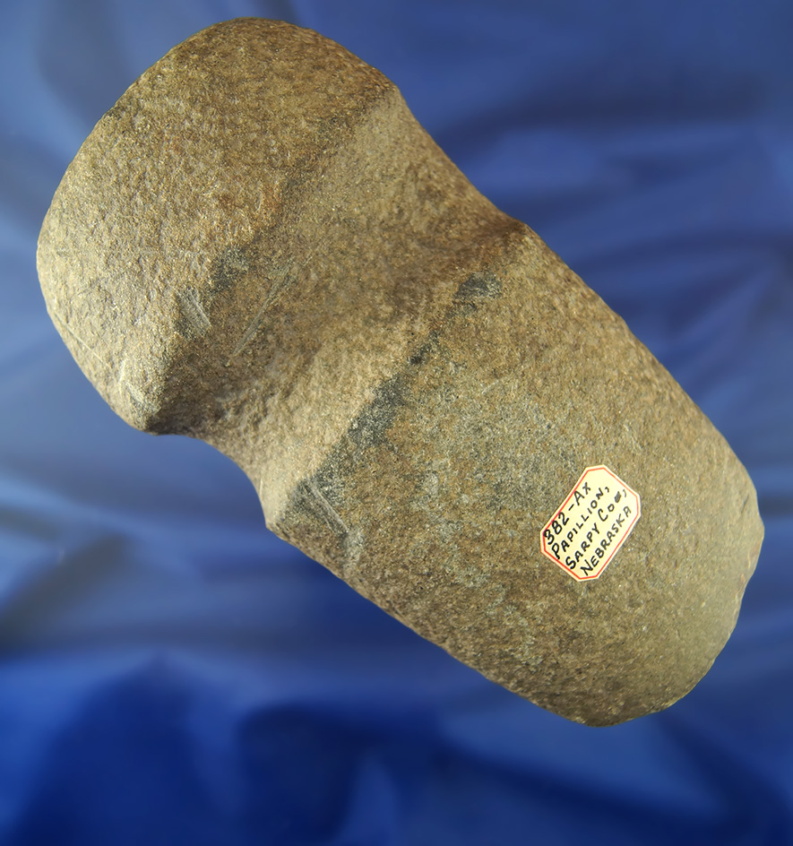 6 1/8" long 3/4 grooved Axe found in Papillion, Sarpy Co., Nebraska