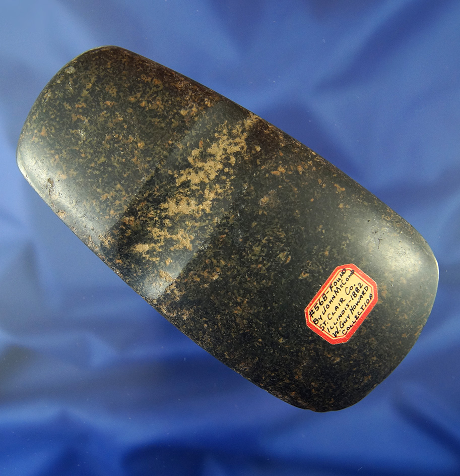 Sale Highlight!  Rare, double fluted Half Groove Axefound by John McComb in 1882. St. Clair Co., ILL