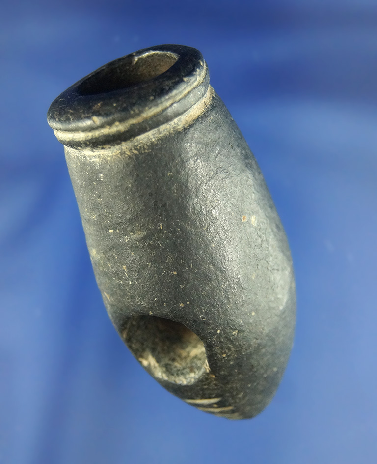 Well developed 2 1/2" Hardstone Vase Pipe with tally marks found near White House, Lucas Co.,  Ohio.