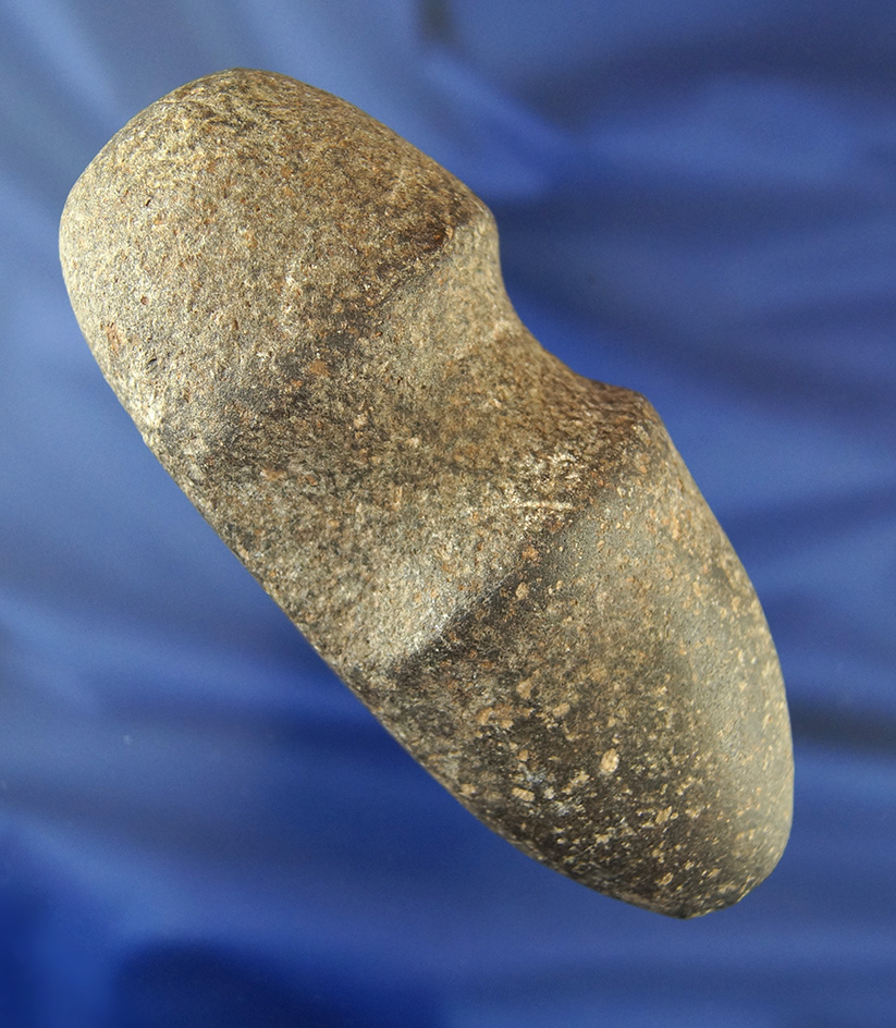 Uniquely styled 4 3/4" long 3/4 grooved Axe with a nice top flute found in Branch Co., Michigan.