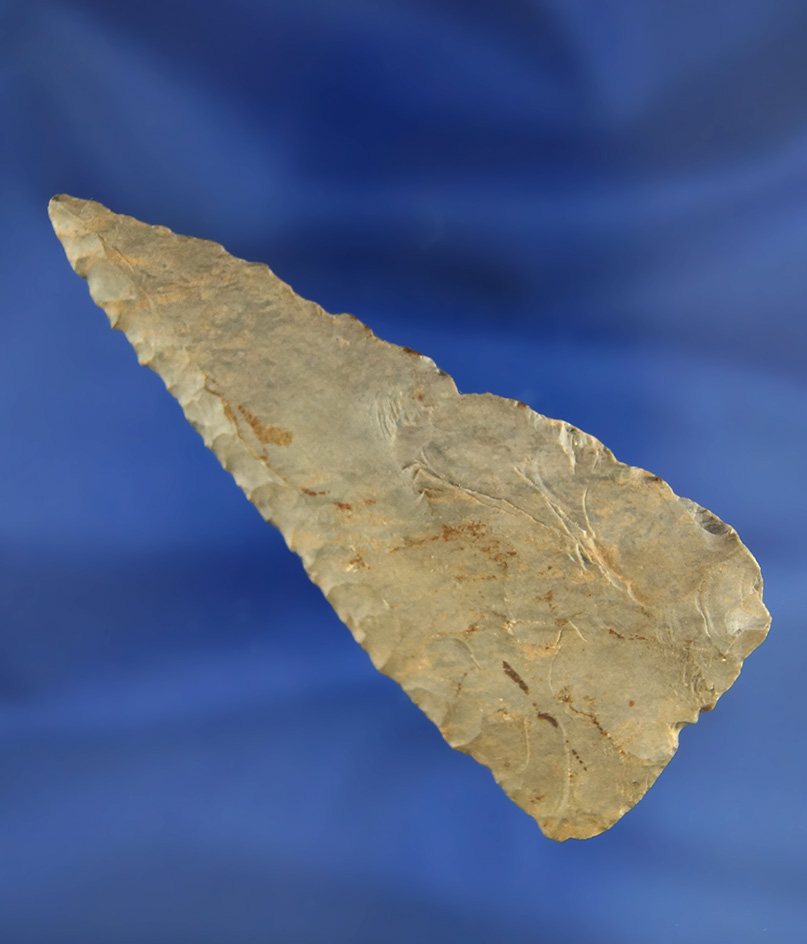 3 3/8" Cobbs Triangular Beveled Knife that is well patinated found in Marshall Co.,  Indiana