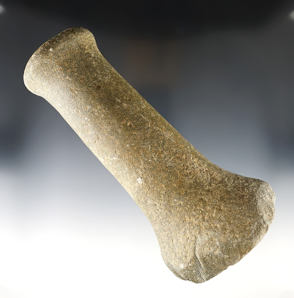 6 13/16" Ohio Knobbed Bell Pestle made from patinated Hardstone. 