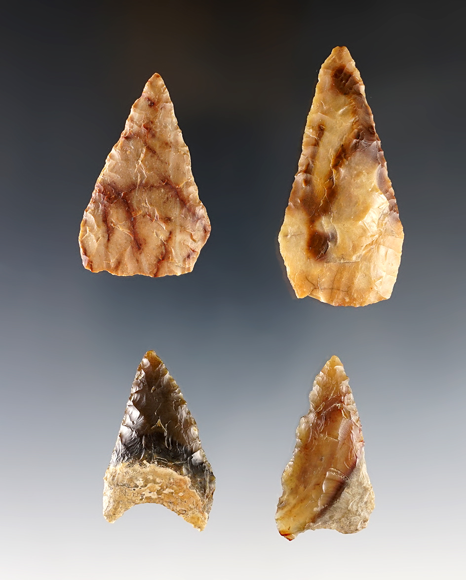 Set of 4 Knives found near the Columbia River, largest is 2 7/16". Ex. Gene Favell collection. 