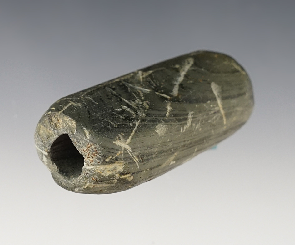 2 9/16" Tube Bannerstone found in Auglaize Co., Ohio by Jason Flinn. Excellent age on surface.