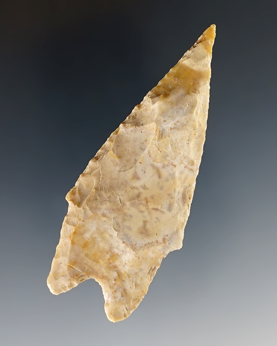 2 15/16" Texas Pedernales made from colorful chert.