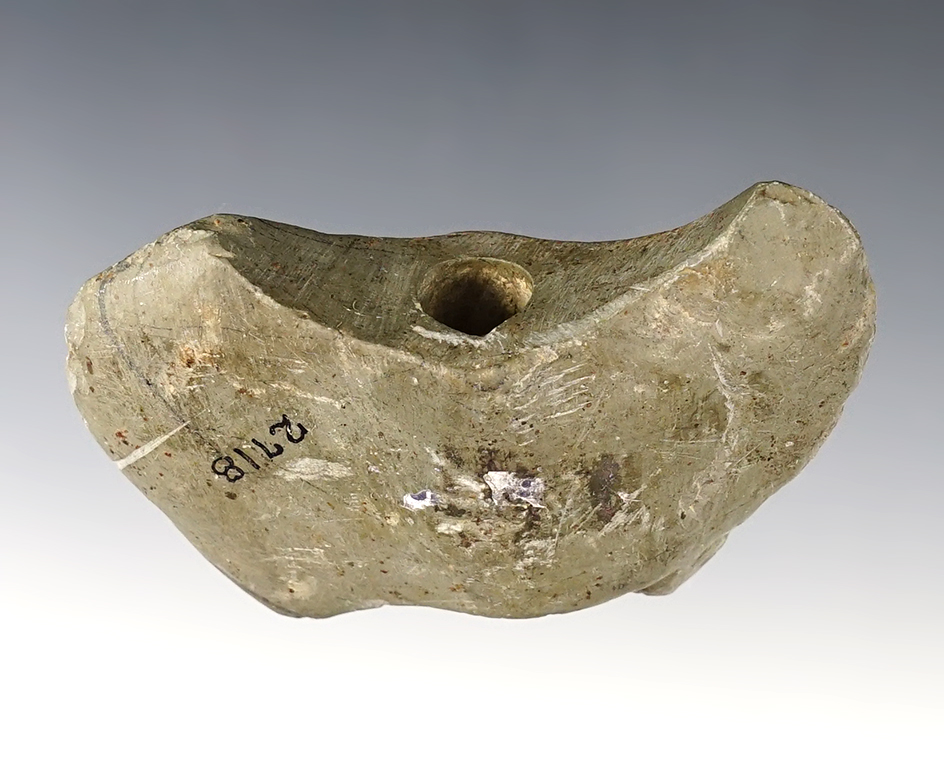 Well patinated 3 5/16" wide Wing Bannerstone found in Lancaster Co., Pennsylvania. 