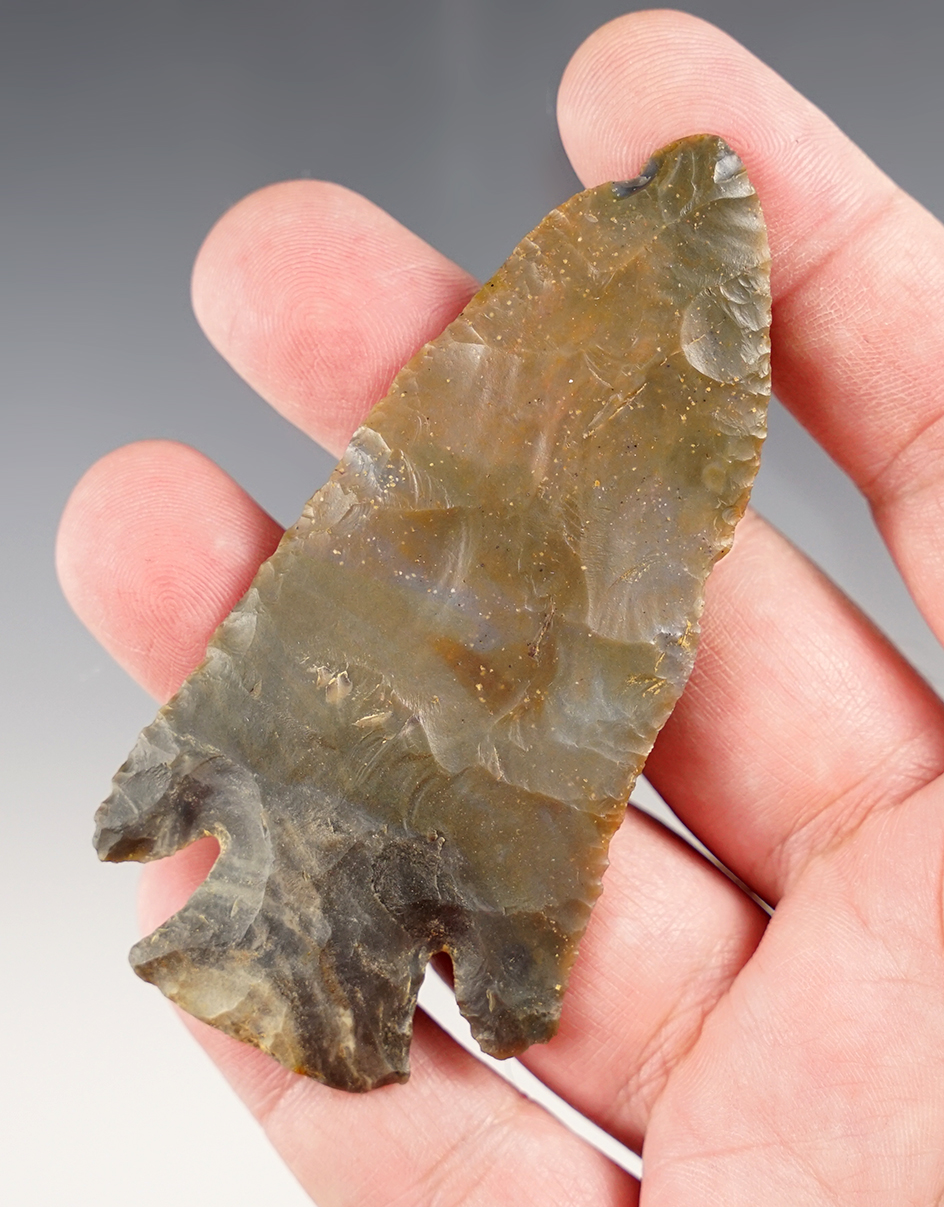 Fantastic 3 7/16" Lost Lake made from Sonora Flint.  Scott Co., Kentucky. Ex. Gary Noel.