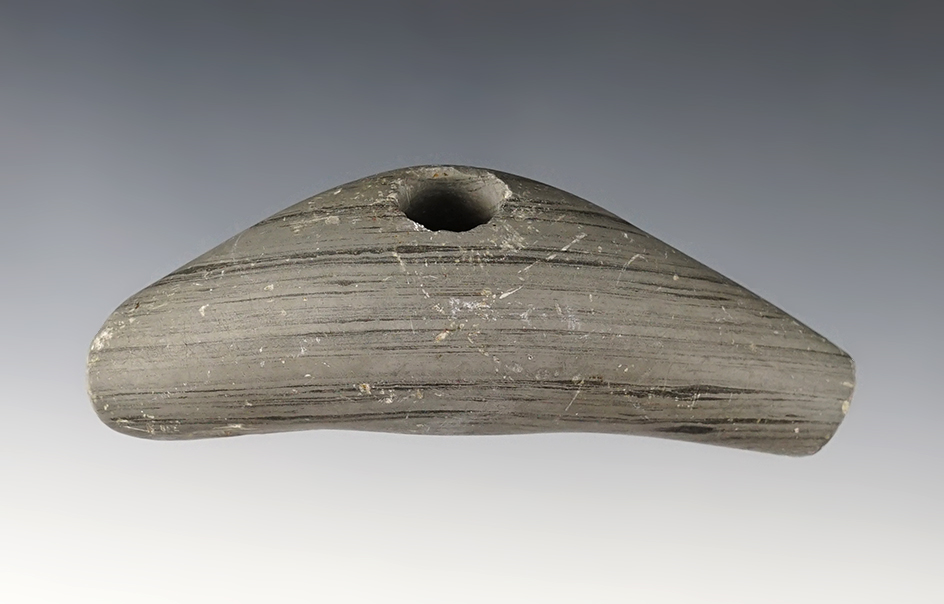 Nice 4" Bannerstone found in Frankfurt, Franklin Co., Kentucky by Charlie Jackson.