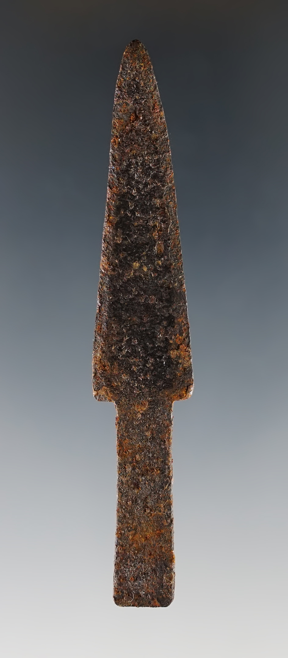 3 7/16" Iron Trade Point with good age on surface. Found in New York.