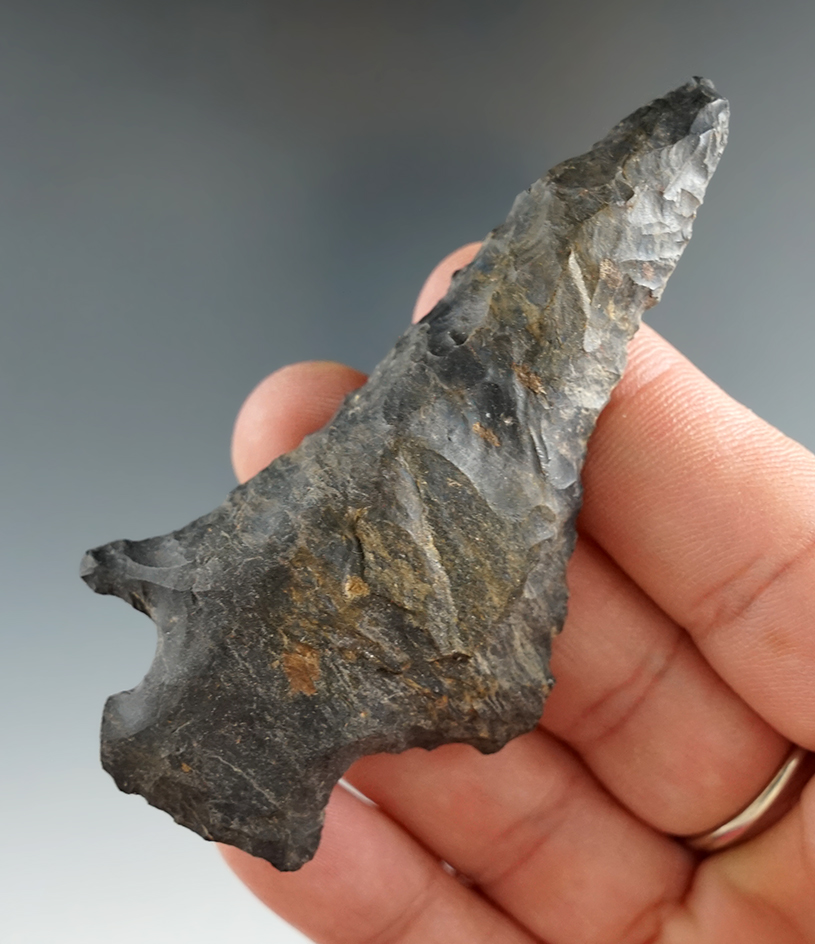 3 1/16" Hafted Shaft Scraper found in Jefferson Township, Richland Co., Ohio .