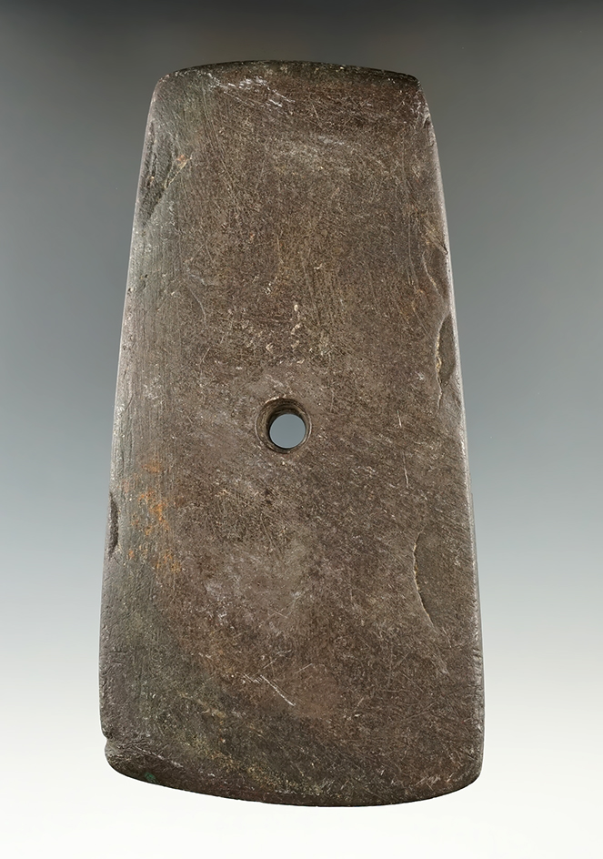 5" Adena Trapezoidal Pendant found in or near Liberty, Liberty Twp., Union Co., Indiana.