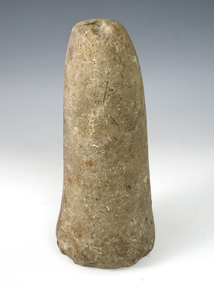 6 1/2" Bell Pestle with some ancient use damage to base Richland Co., Ohio.