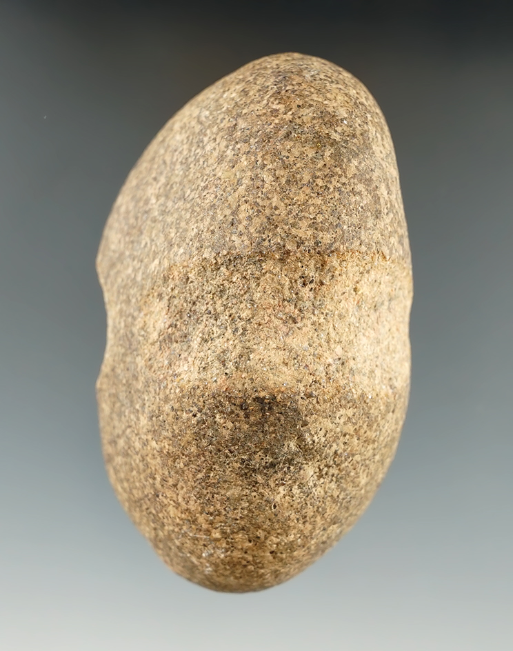 3 3/8" grooved stone weight found in Jefferson Township, Richland Co., Ohio