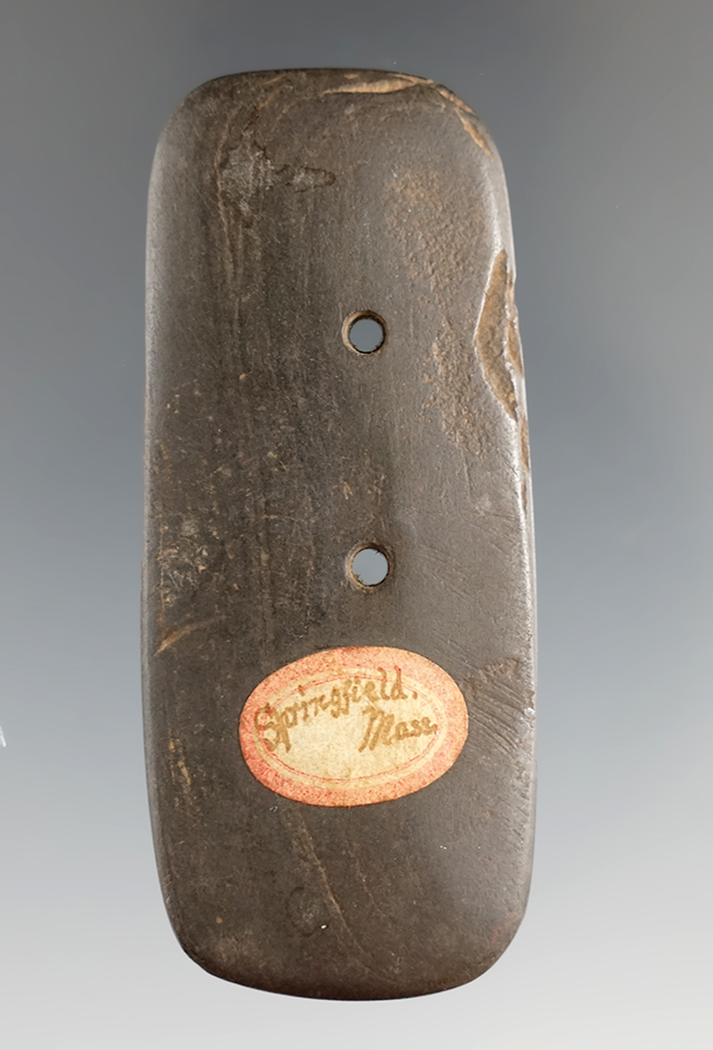 Rare found location! 2 3/4" miniature slate gorget found in Springfield Massachusetts.