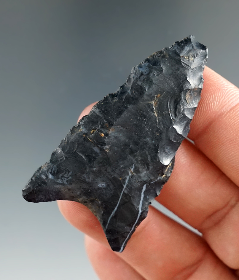 2 3/16" Paleo fluted Redstone made from Coshocton Flint. Comes with a Dickey COA.