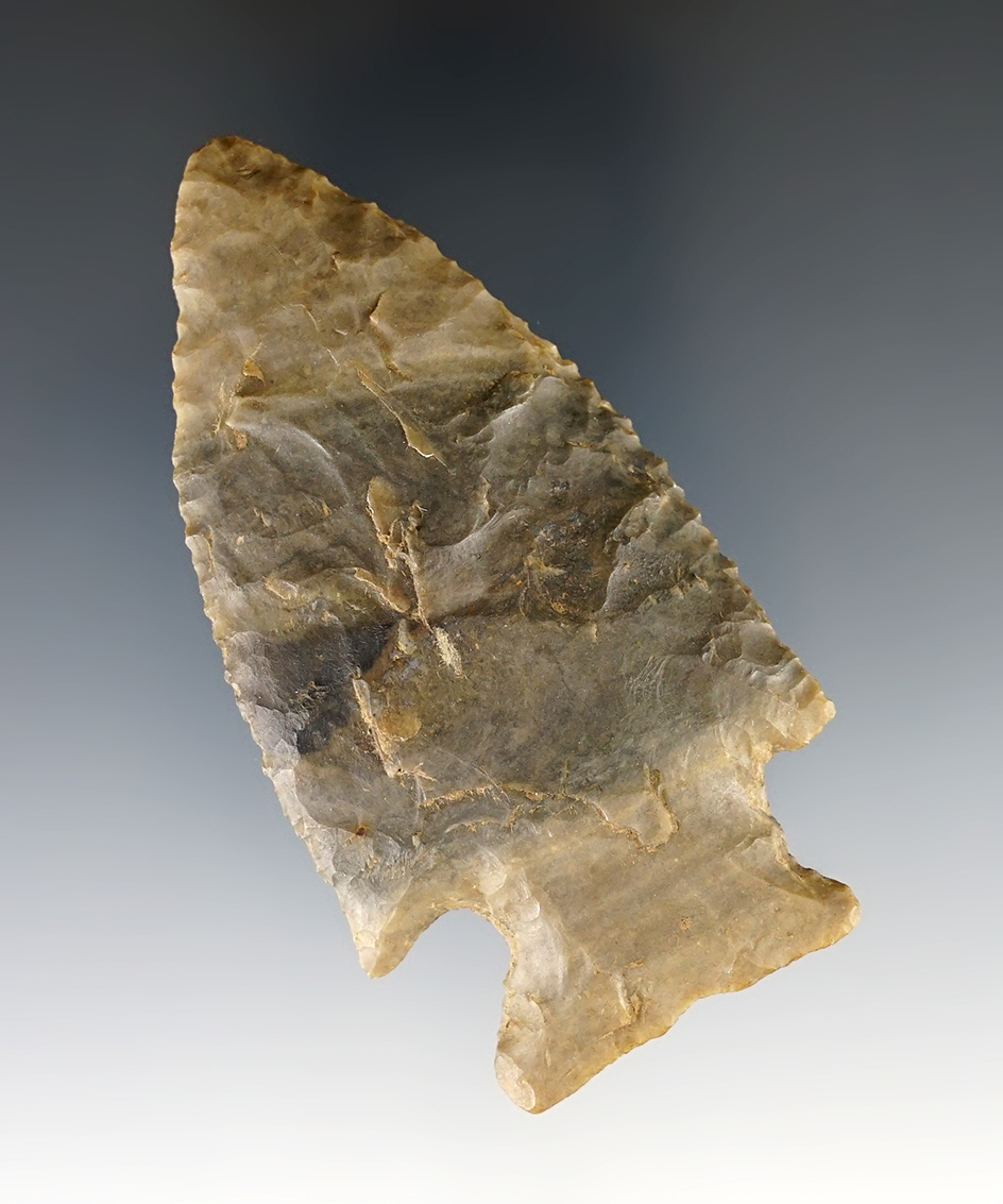 3 1/16" Knife made from beautiful striped hornstone. Found in Indiana.