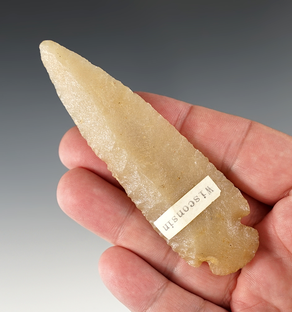 Exceptional! 4 1/16" Dovetail found in Wisconsin. Made from Hixton silicified Sandstone.