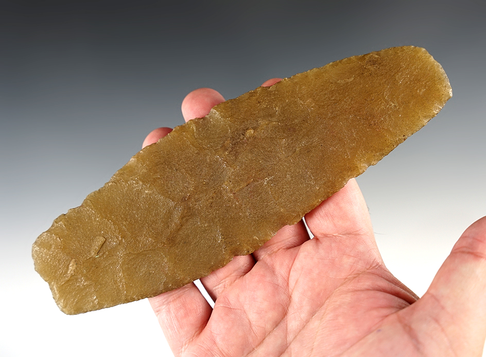 Sale Highlight! 7" Paleo Square Knife found in Wisconsin. Made from heavily patinated Hixton.