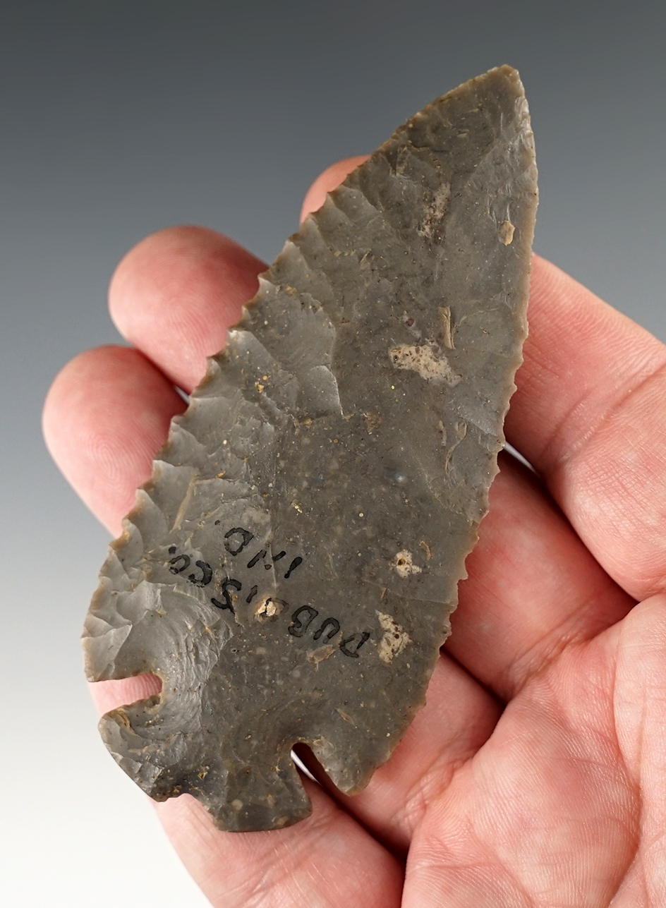 3 7/8" Classic style Hornstone Notched Base Dovetail in excellent condition. Dubois Co., Indiana.