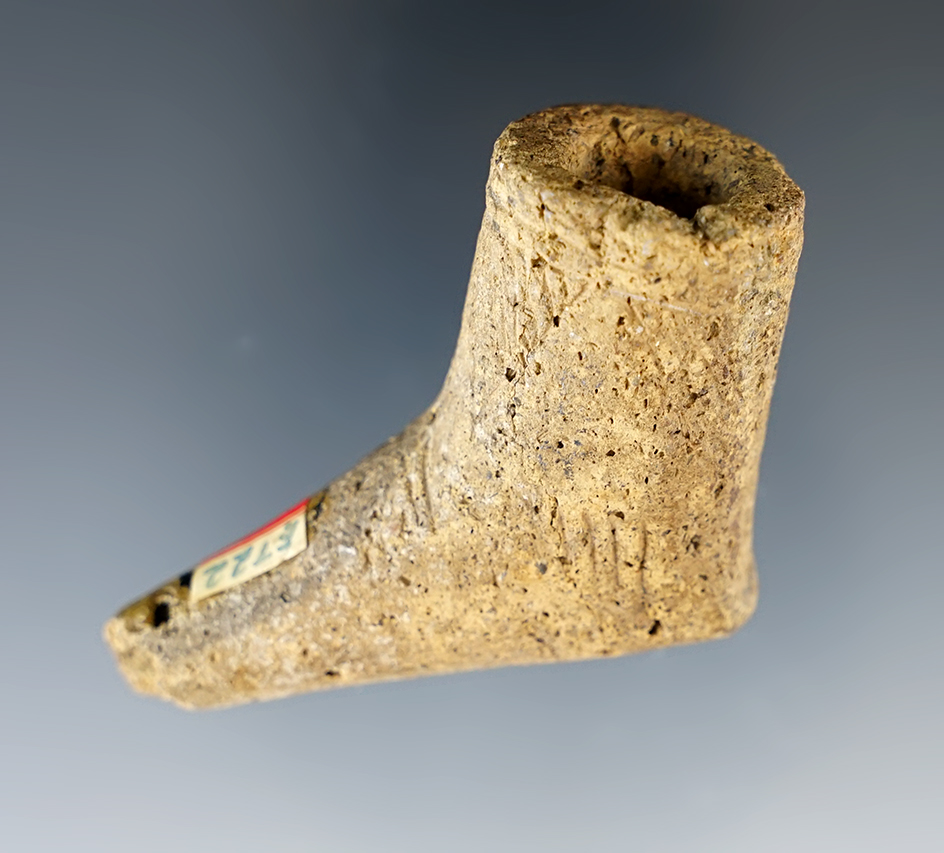 2" Nicely styled clay pipe found on the Nixon farm in London, Ontario, Canada. No restoration.