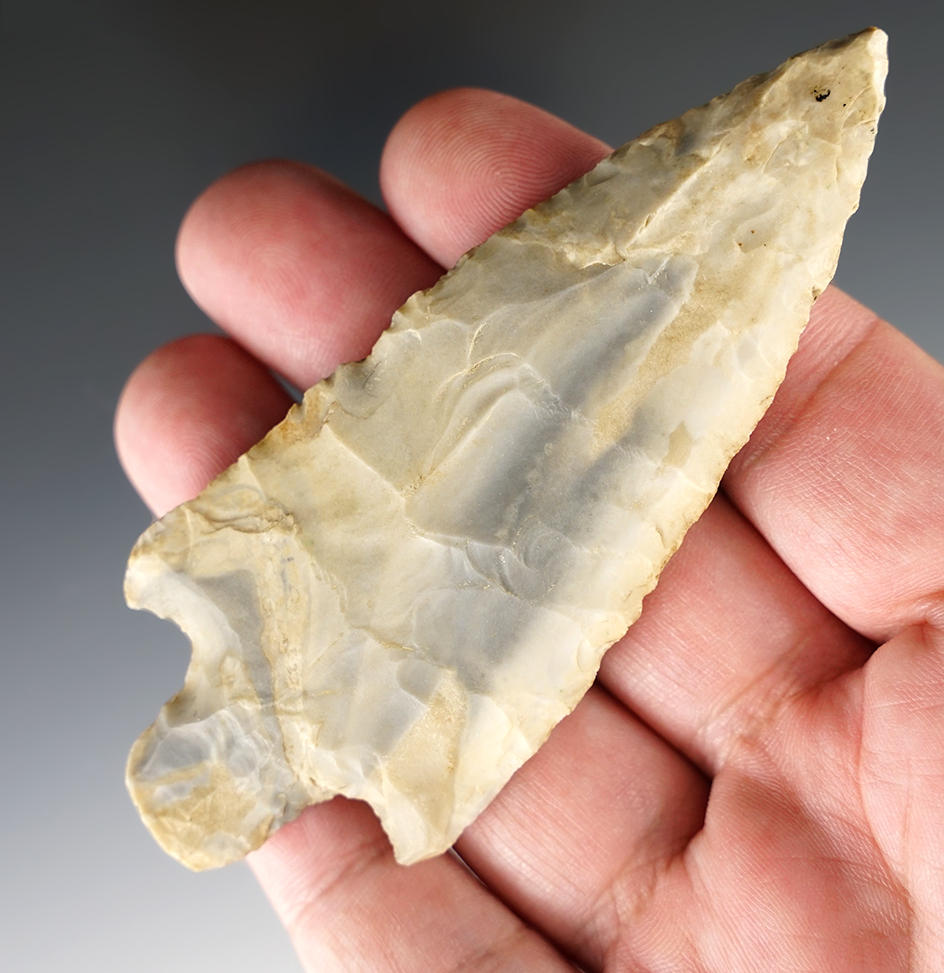 4" Smith Knife made from Jefferson City Chert, found near New Madrid, Missouri. Bennett COA.