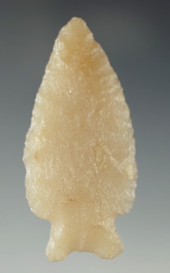 2 1/16" Turin point - southern Wisconsin made from Hixton Quartz. Ex.Shewey. Partain COA.