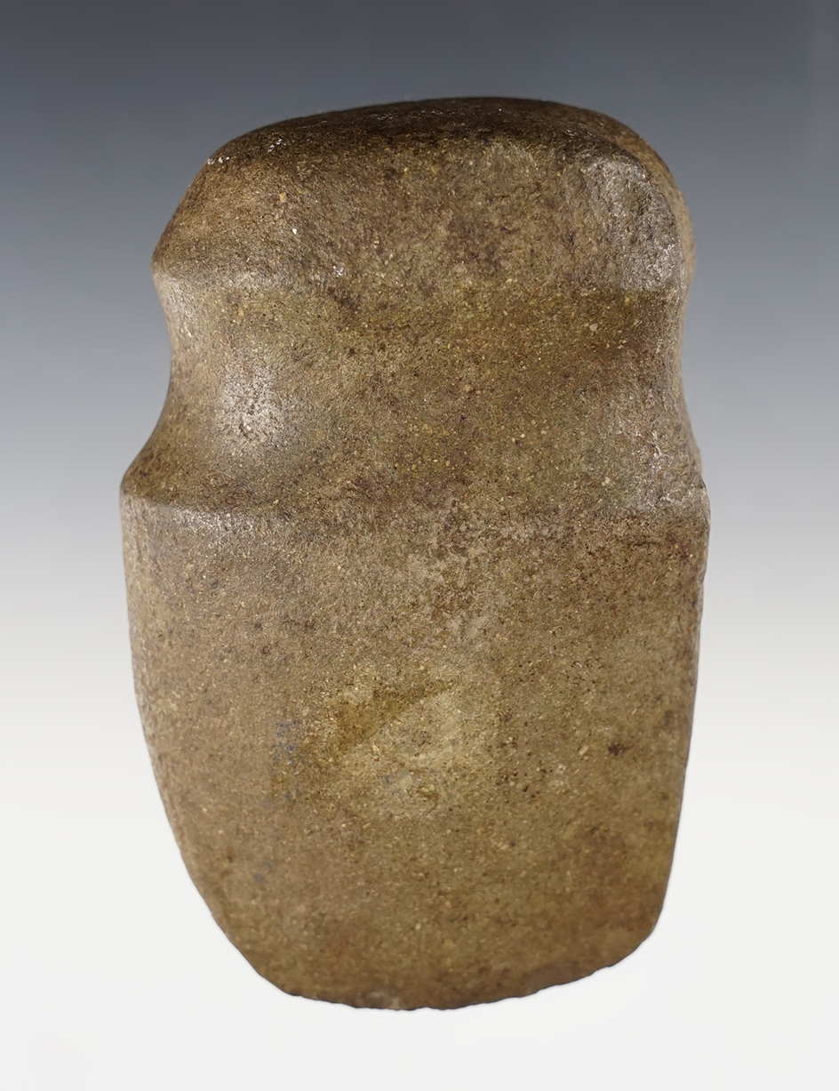 Heavily patinated 4 1/2" long 3/4 Groove Ohio Axe that is fluted on the bottom. Ex. Cline.