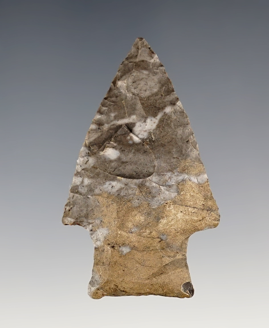 Nice 2 1/16" Stemmed Point found close to Lamoka Lake, Schuyler Co., New York.