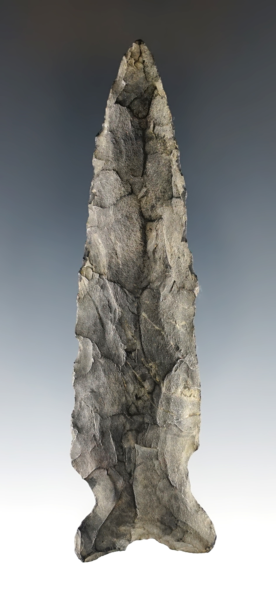 Patinated 4 1/16" Sidenotch Point found in New York. Ex. Mel Wilkens collection.
