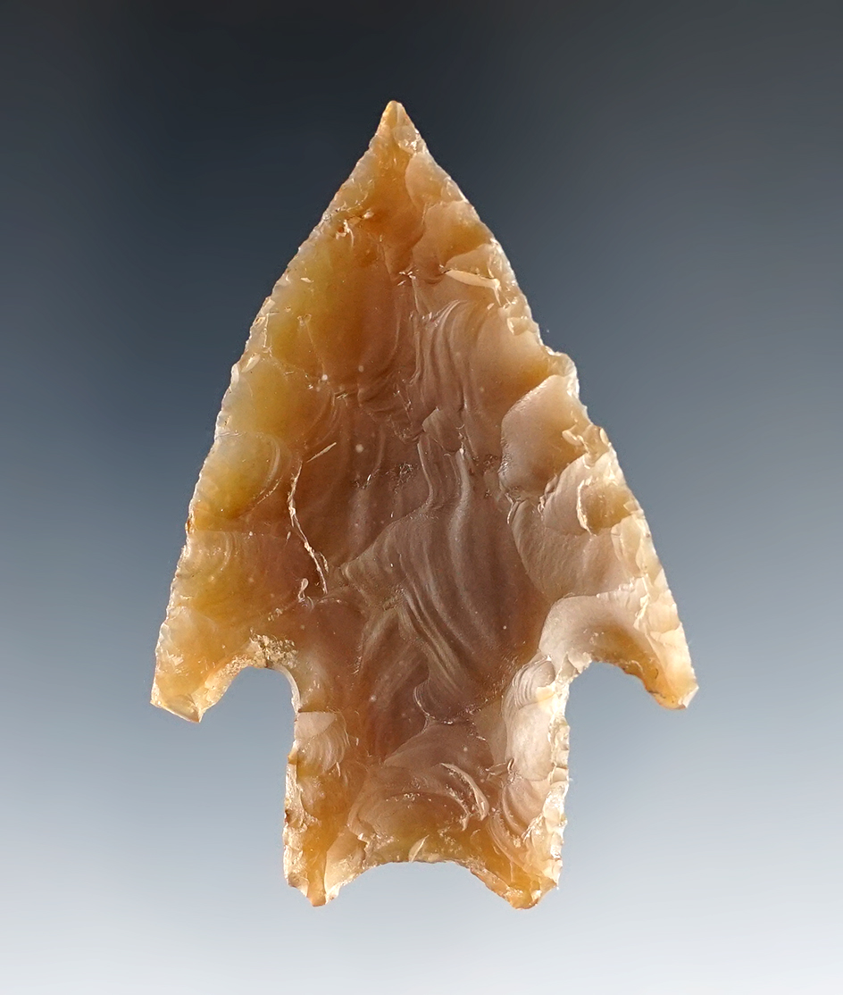 Ex. Museum! 2 5/16" Texas Pedernales that is well made from translucent Flint.