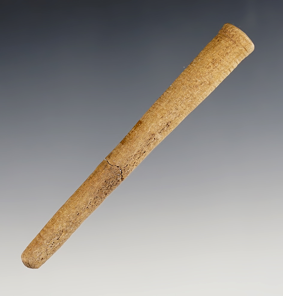 3 13/16" Bone Tool found close to Lamoka Lake, Schuyler Co., New York. Broken and glued.